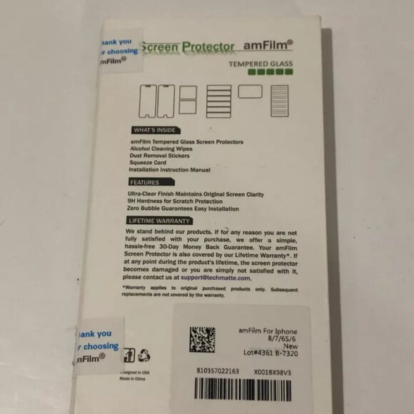 Tempered Glass Screen Protector 2 Pack for iPhone 8/7/6S/6, Unused - Picture 5 of 5